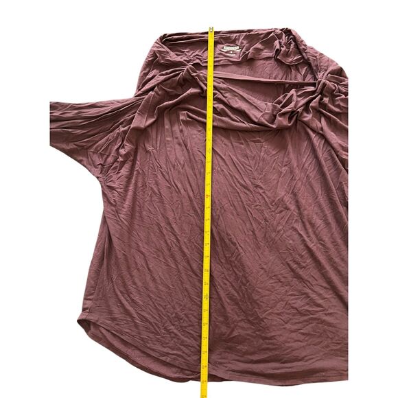 Express Long Sleeve Cowl Draped Back London Ultra Soft Jersey Shirt Purple XL - Picture 7 of 9
